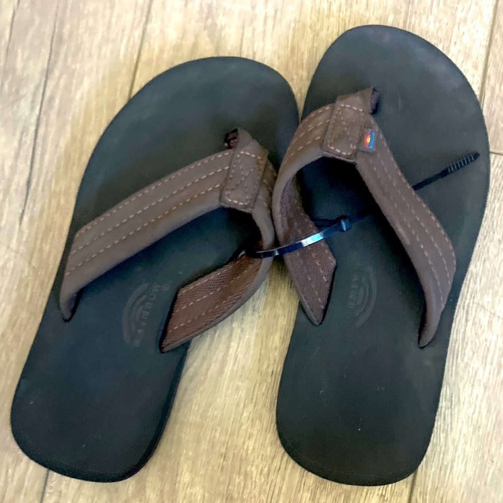 Rainbow Grombow Brown Suede Strap Flip Flops